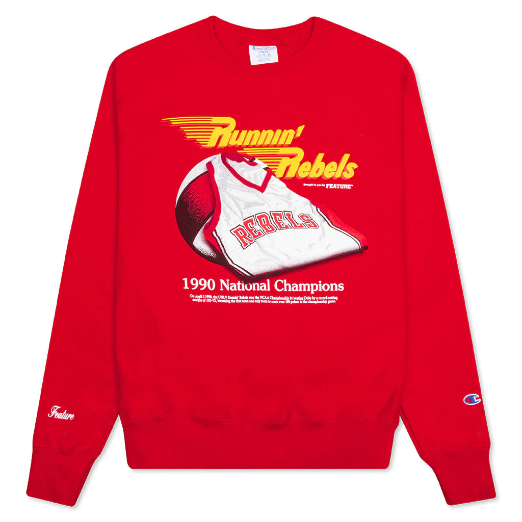 Feature x UNLV Rebel Still Life Crewneck Sweater Red
