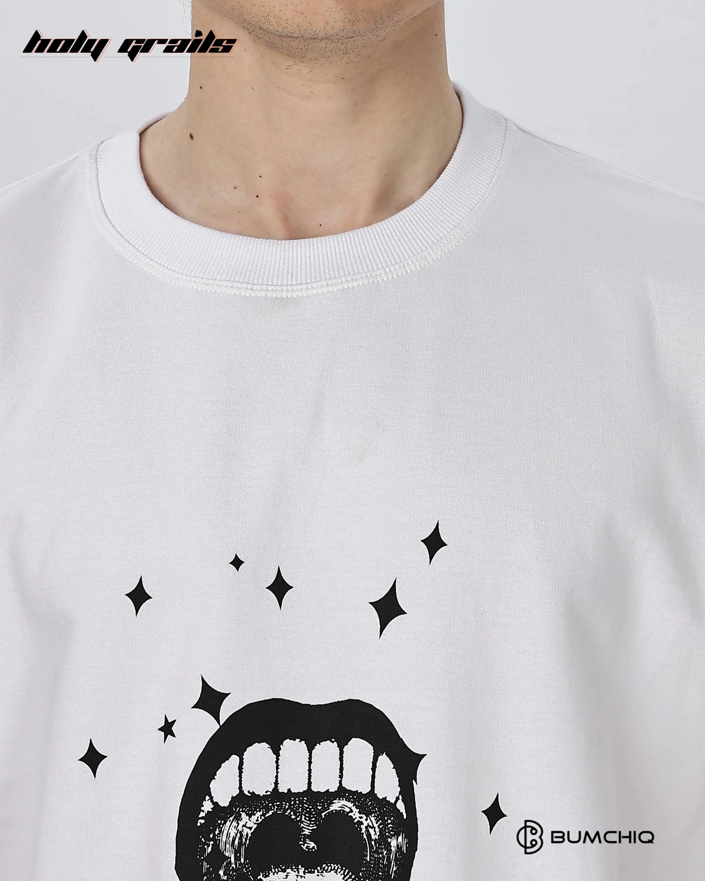 Look At Me White Oversize Tee HG x Bumchiq