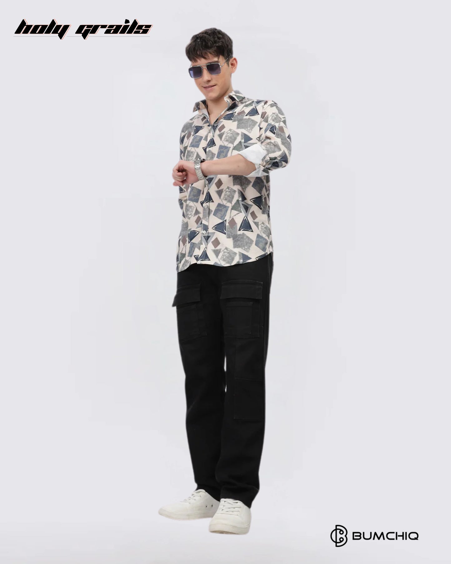 Multi Abstract Beige Shirt HG x Bumchiq