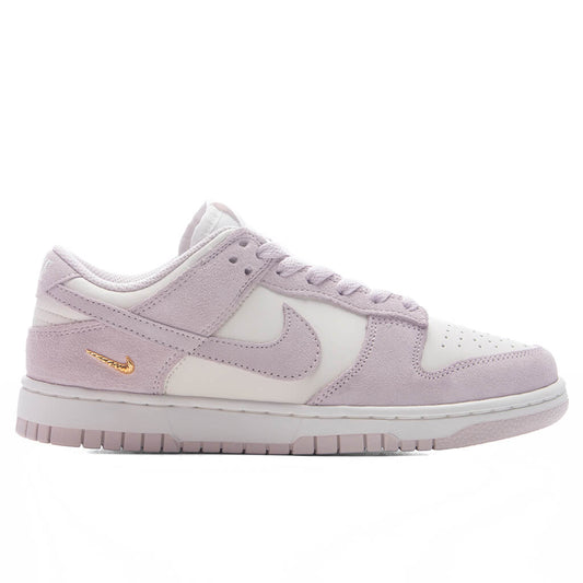 Womens Dunk Low SE Sail Pearl Pink White Metallic Gold