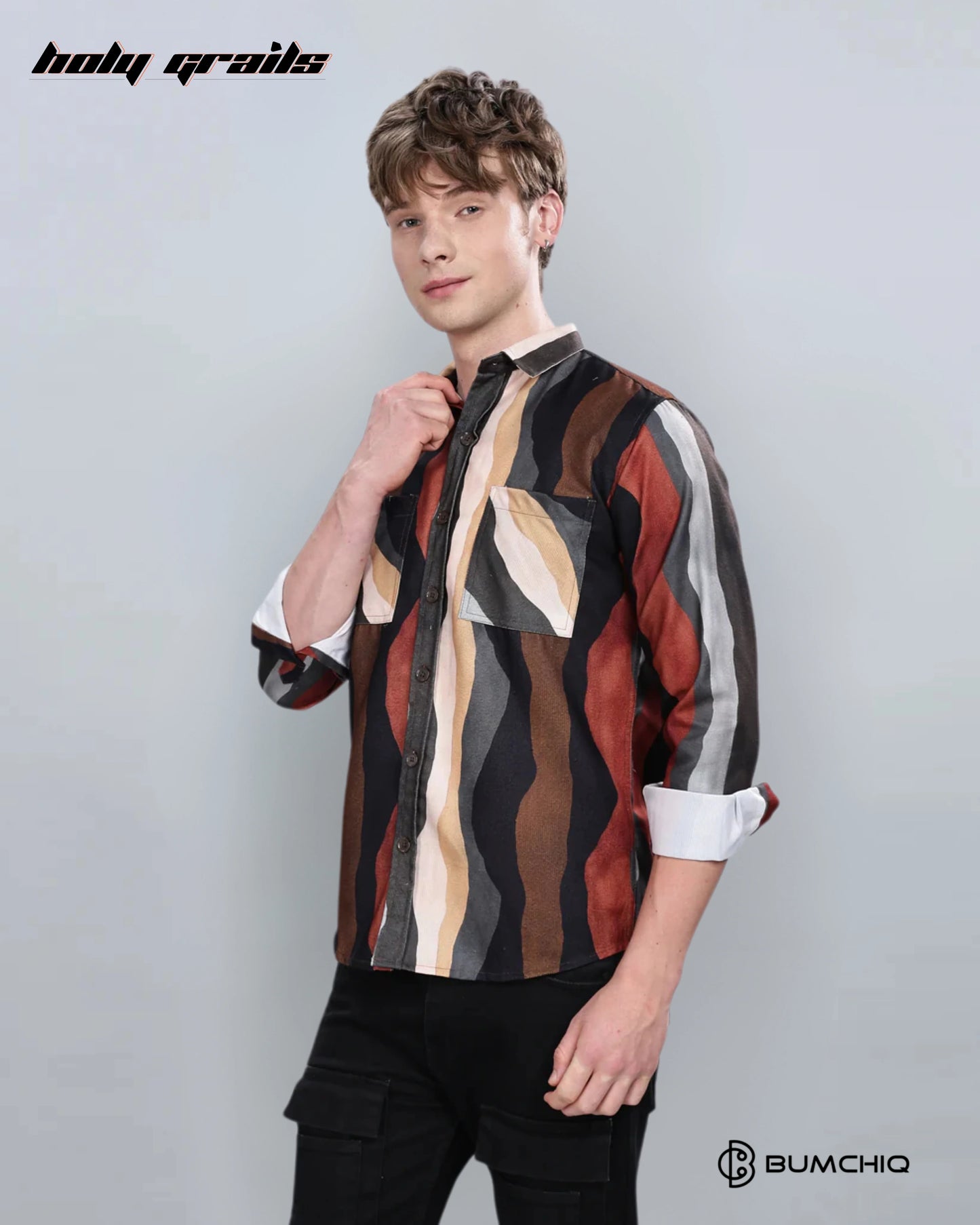 Brown Wavy Overshirt HG x Bumchiq