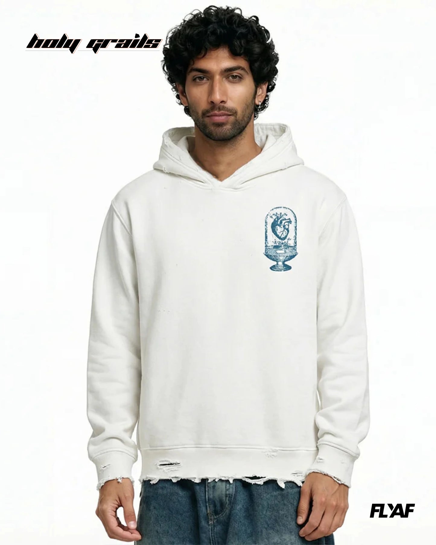 Ethereal Edge White Hoodie HG x FLYAF