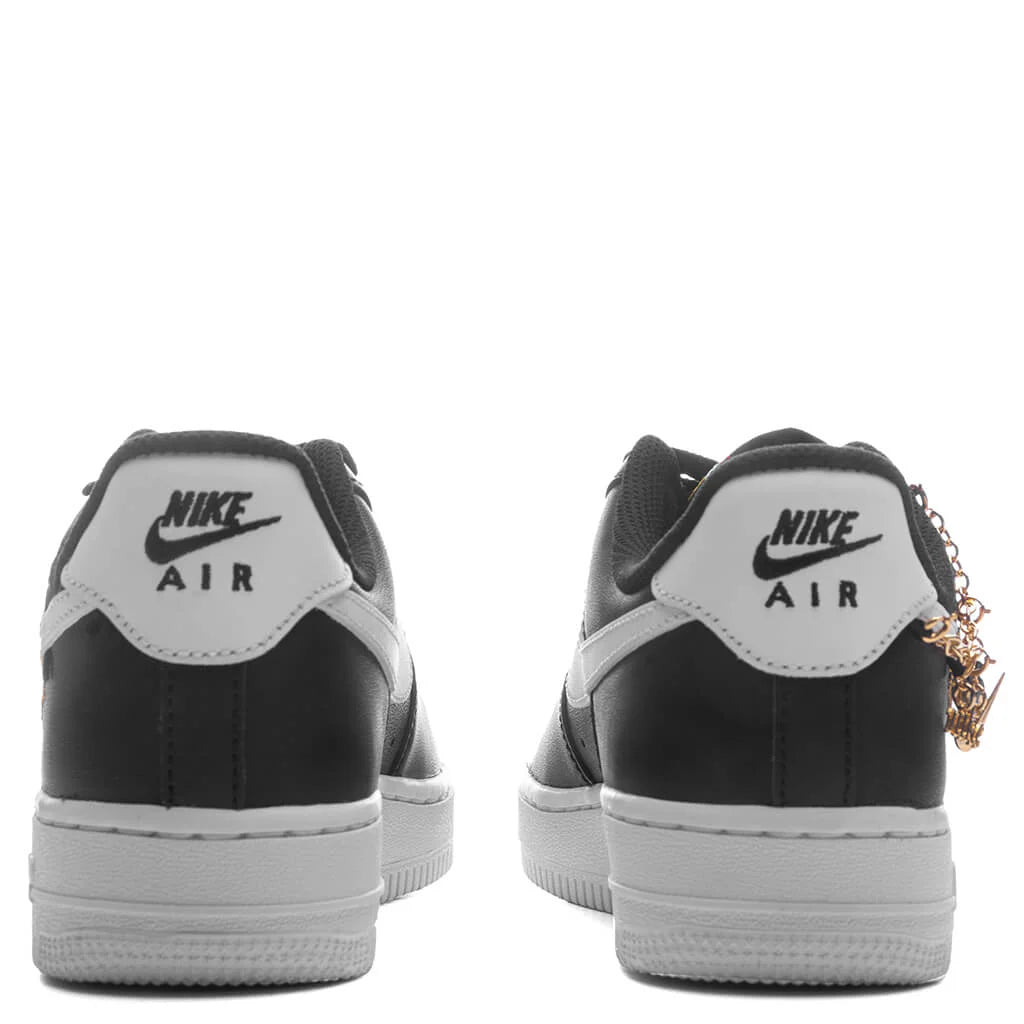Womens Air Force 1 07 Premium Now Accepting All Flowers Black White Metallic Gold