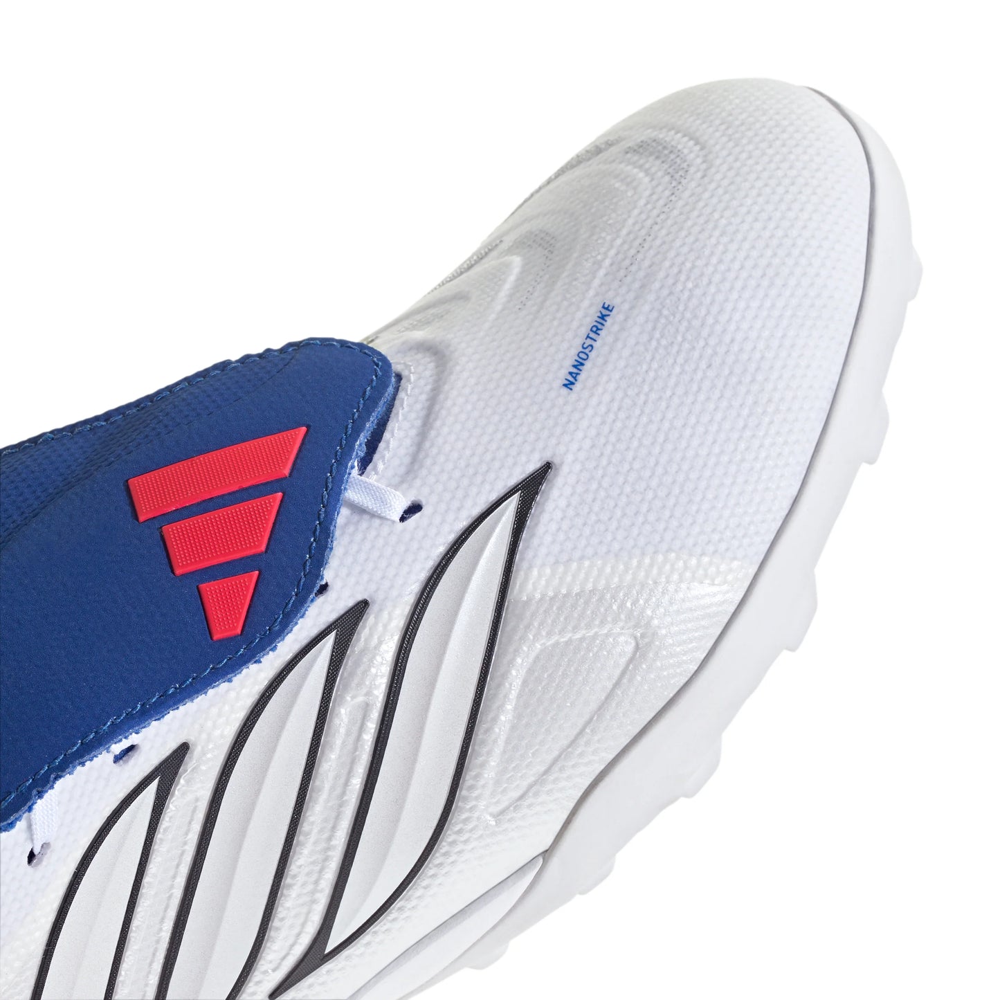 adidas Predator League Fold Over Tongue TF Turf Mens Soccer Cleats White Zero Metallic Blue