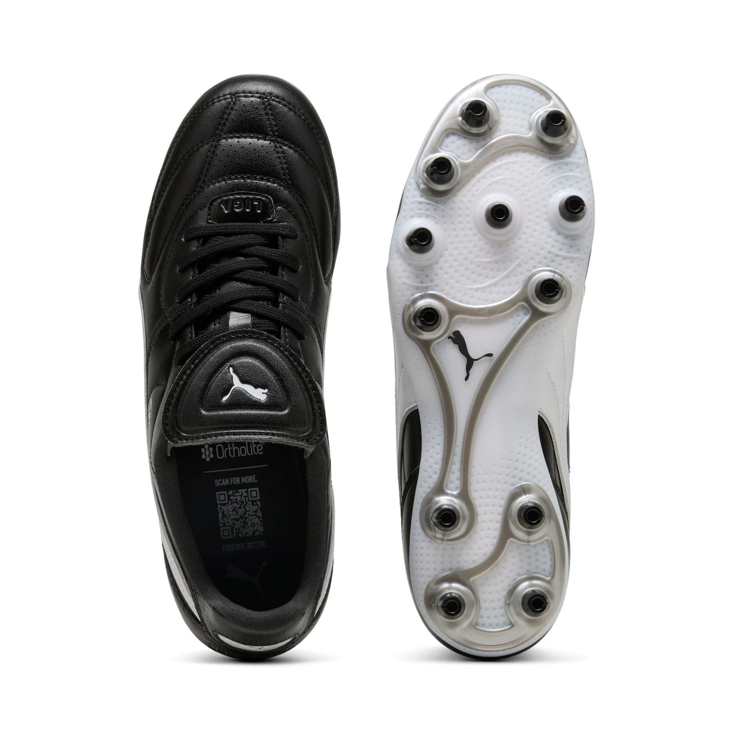 PUMA King Liga FG AG Firm Multi Ground Soccer Cleats Black White