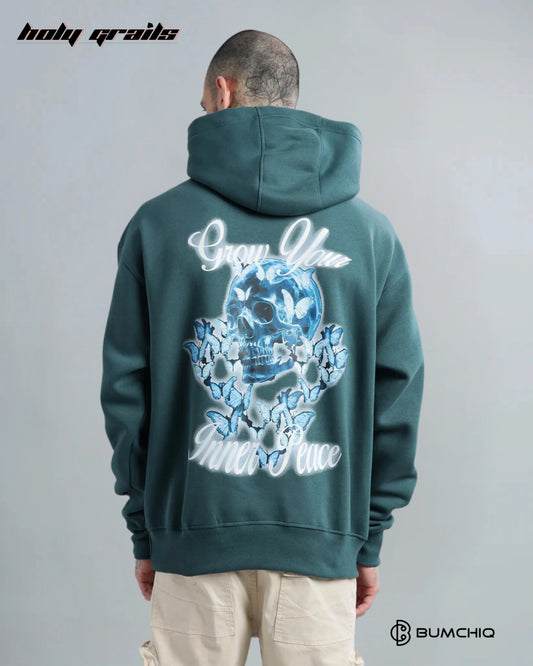 Glowing Skull Dark Teal Hoodie HG x Bumchiq