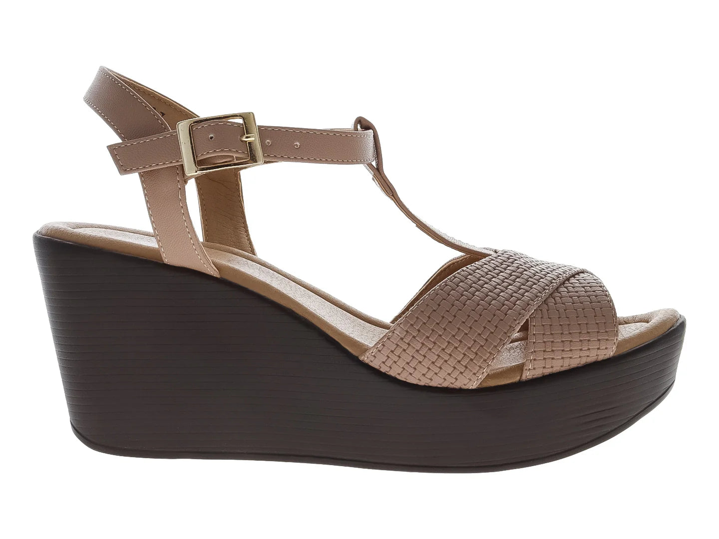 Sandalias de Plataforma Luna Rosa Color Maquillaje para Mujer