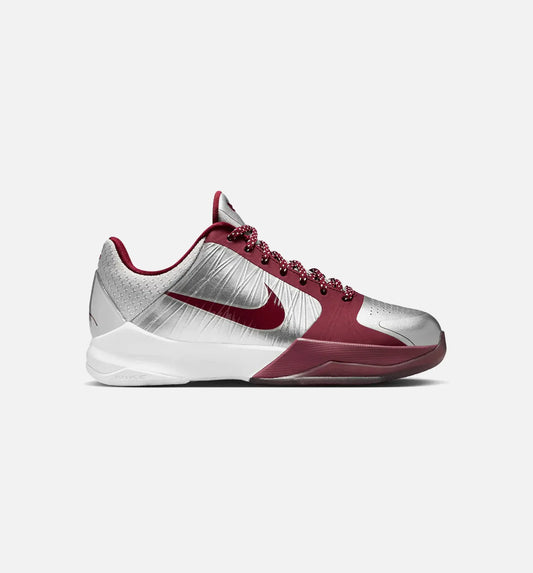 KObe 5 Protro Lower Merion Grade School Lifestyle Shoe Metallic Silver Team Red White