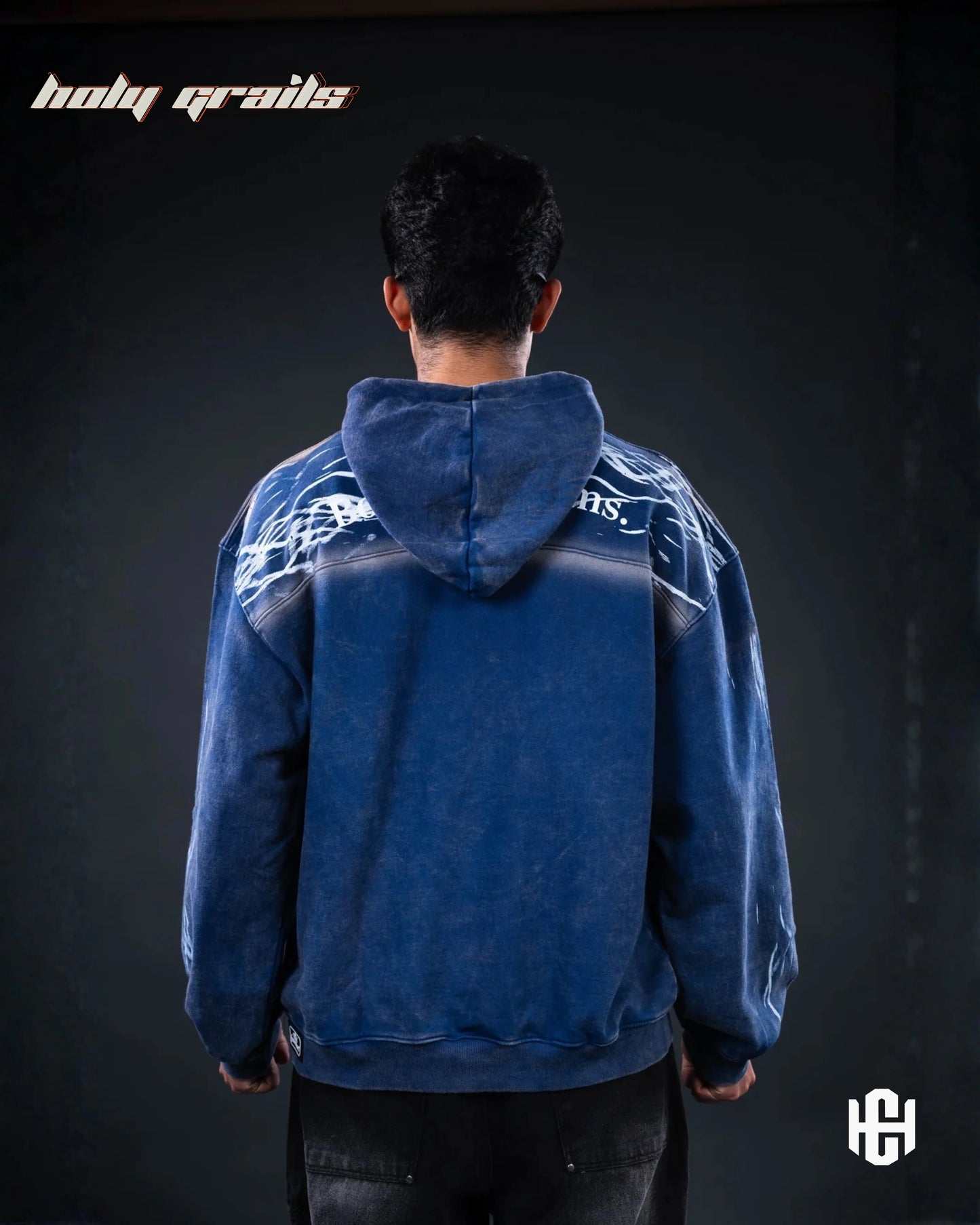 Storm Dust Blue Oversize Hoodie HG x Charactr