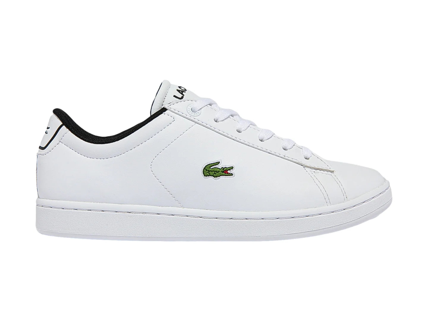 Tenis Lacoste Carnaby Evo Blanco y Negro para Niño