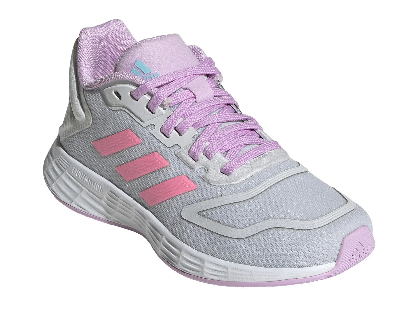 Tenis Adidas Duramo 10 K Gris Rosa y Lila para Niña