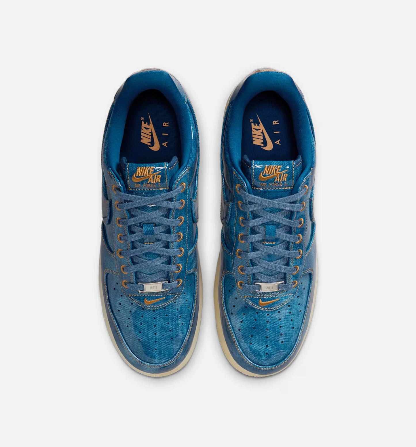 Air Force 1 Retro Patent Denim Mens Lifestyle Shoe Coastal Blue Natural Flax Coastal Blue