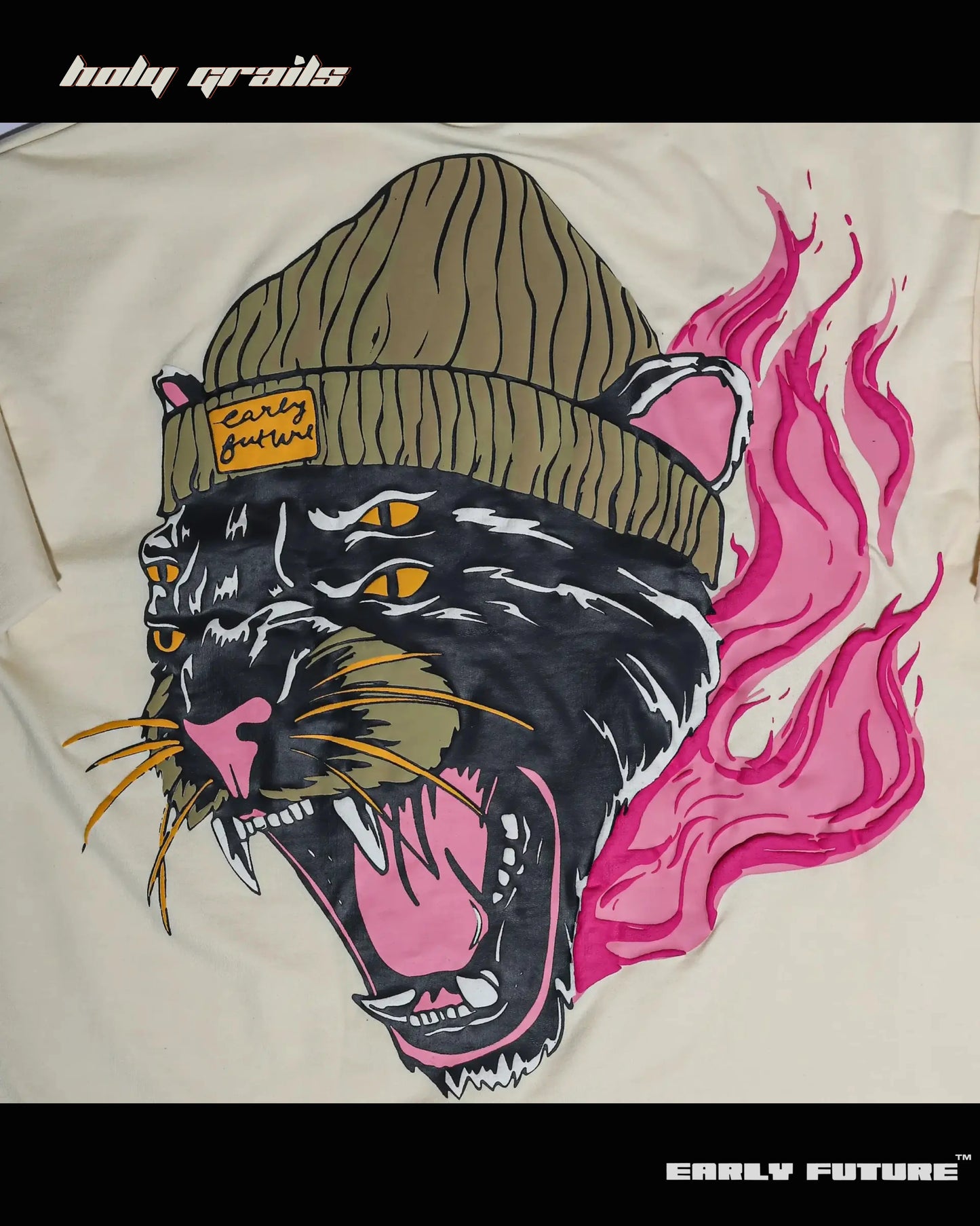 Not A Pink Panther Pale Cream Oversize Tee HG x Early Future