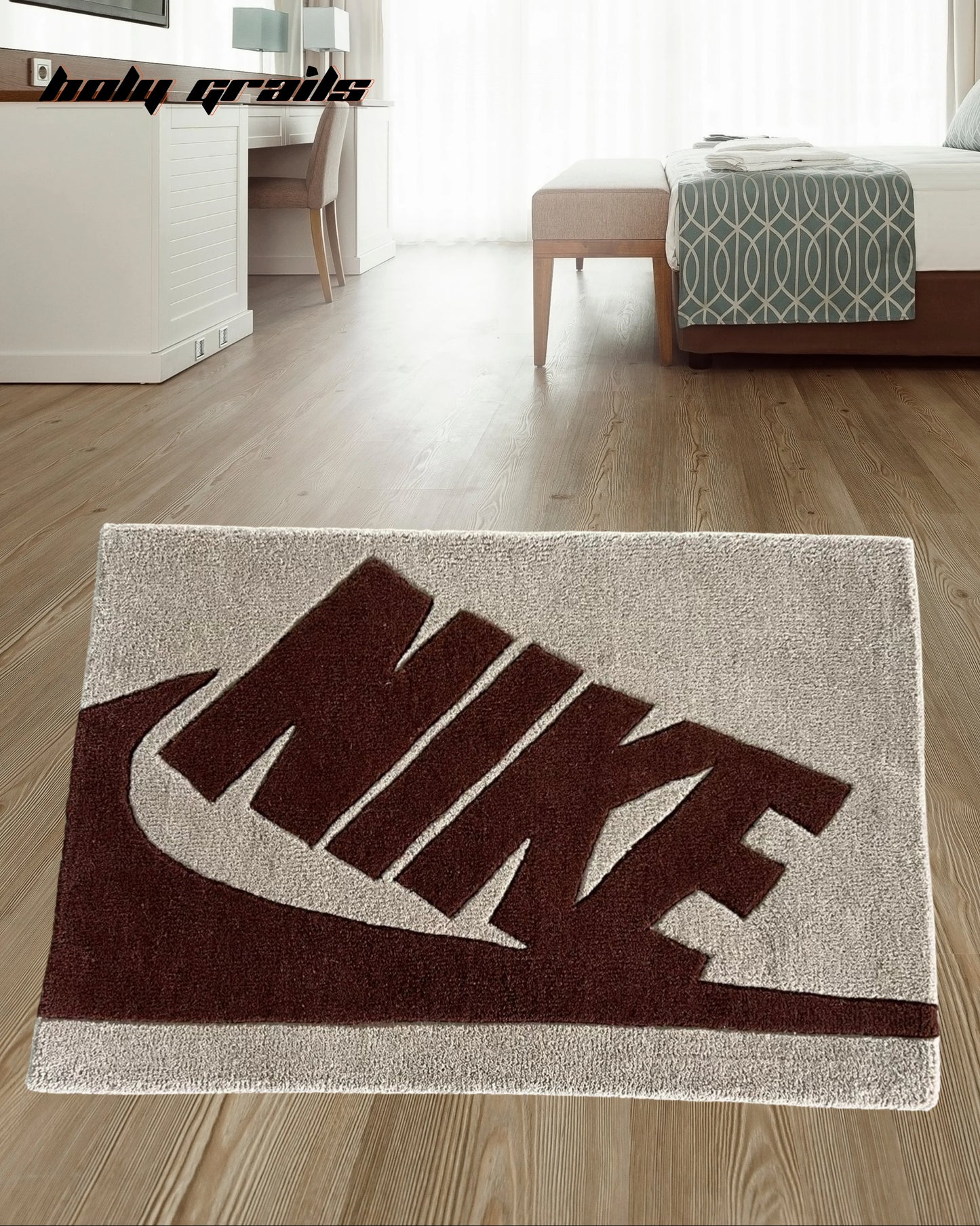 Neutral Swoosh Handtufted Rug