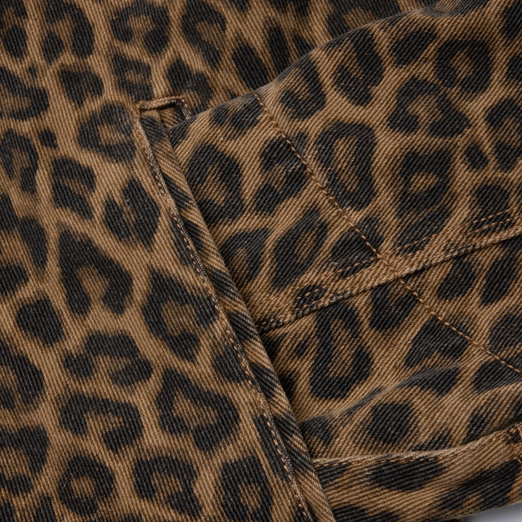 Smiley LA Work Jacket Leopard Print Brown