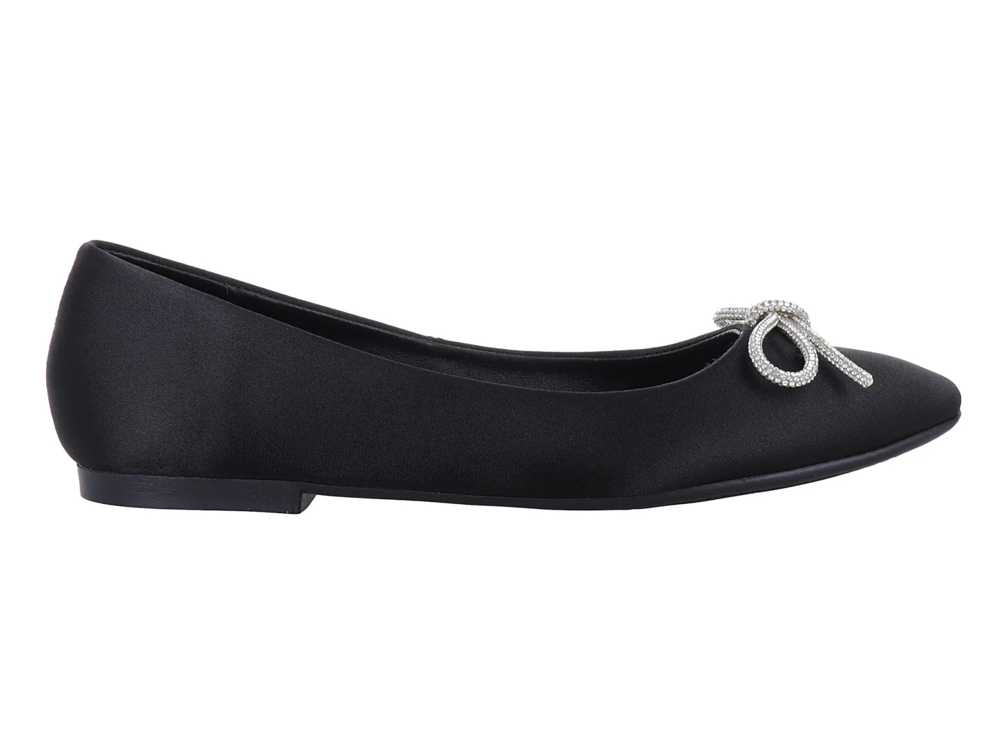 Zapatos Flats MeliAna Shantung Negro para Mujer