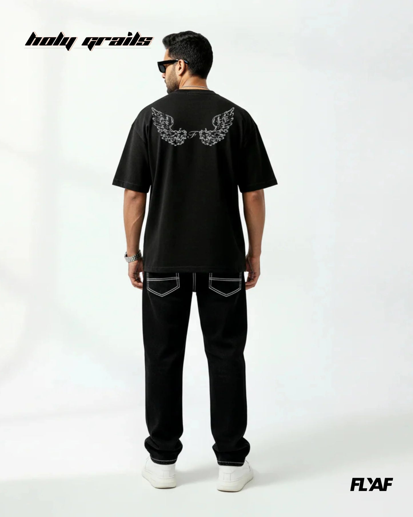 Charcoal Wing Black Tee HG x FLYAF