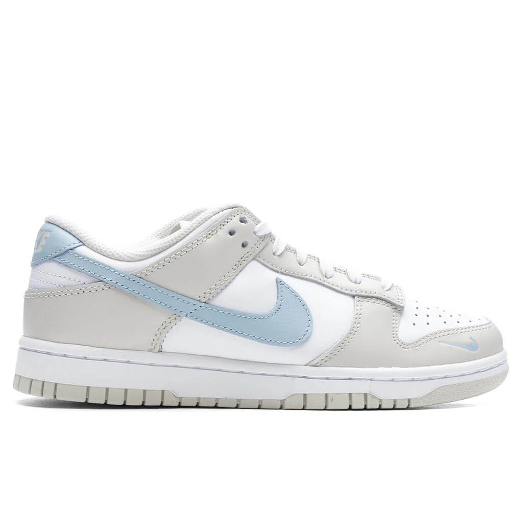 Womens Dunk Low White Light Armory Blue Light Bone