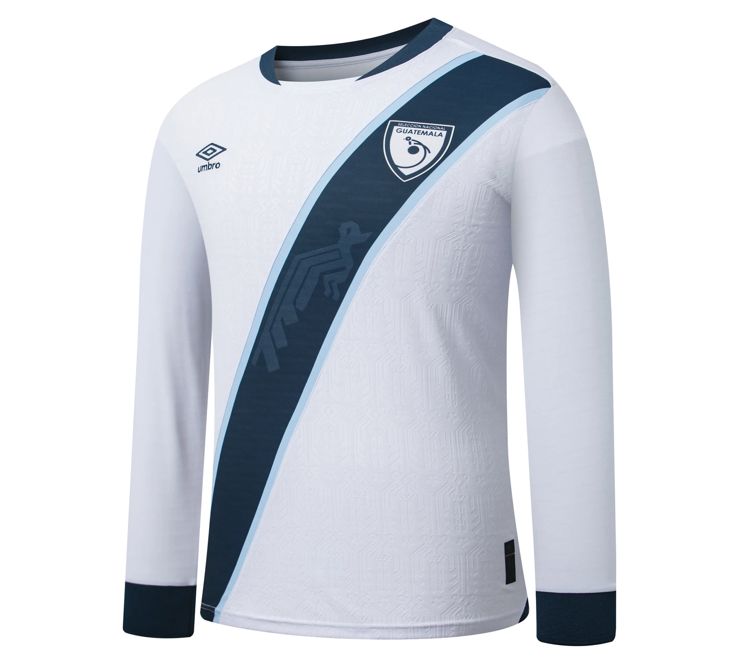 Umbro Guatemala Home Long Sleeve Mens Soccer Jersey 26 White