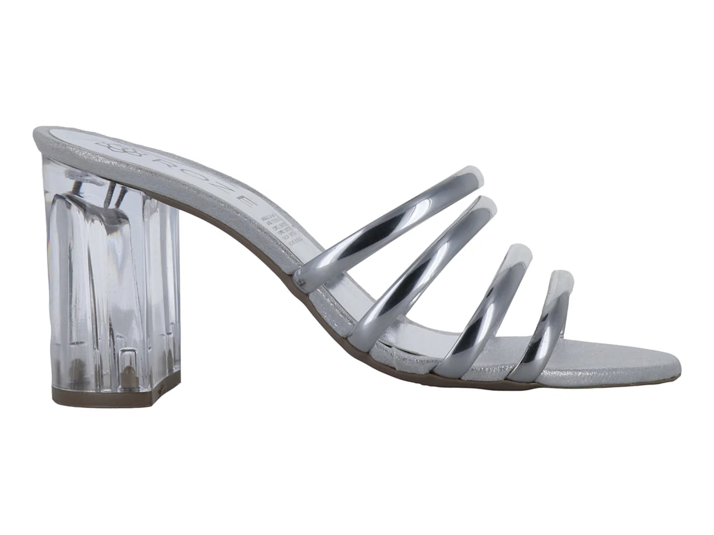 Sandalias ROZE Tacón Cuadrado Plata para Mujer