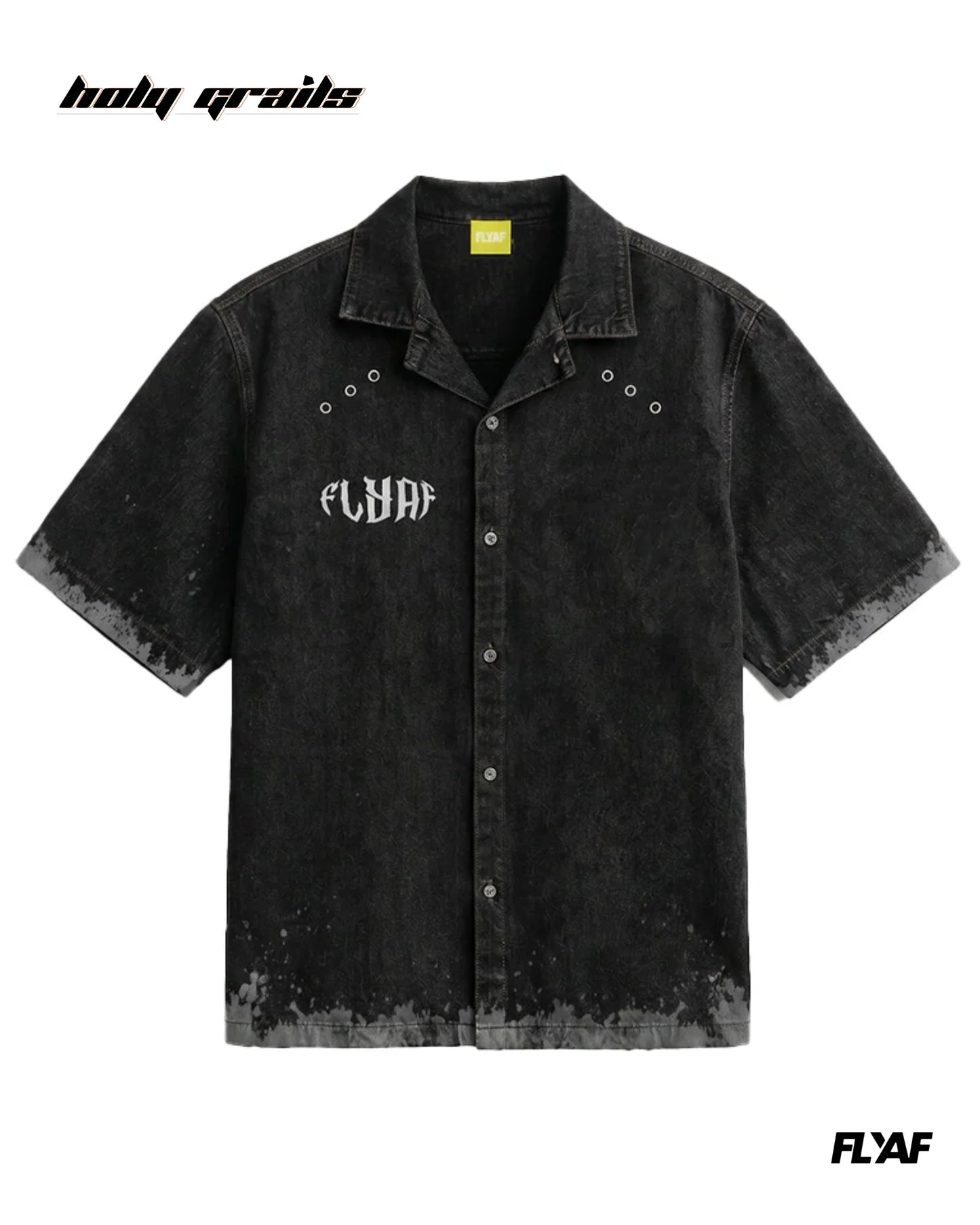 Black Advisory Denim Half Sleeve Shirt HG x FLYAF