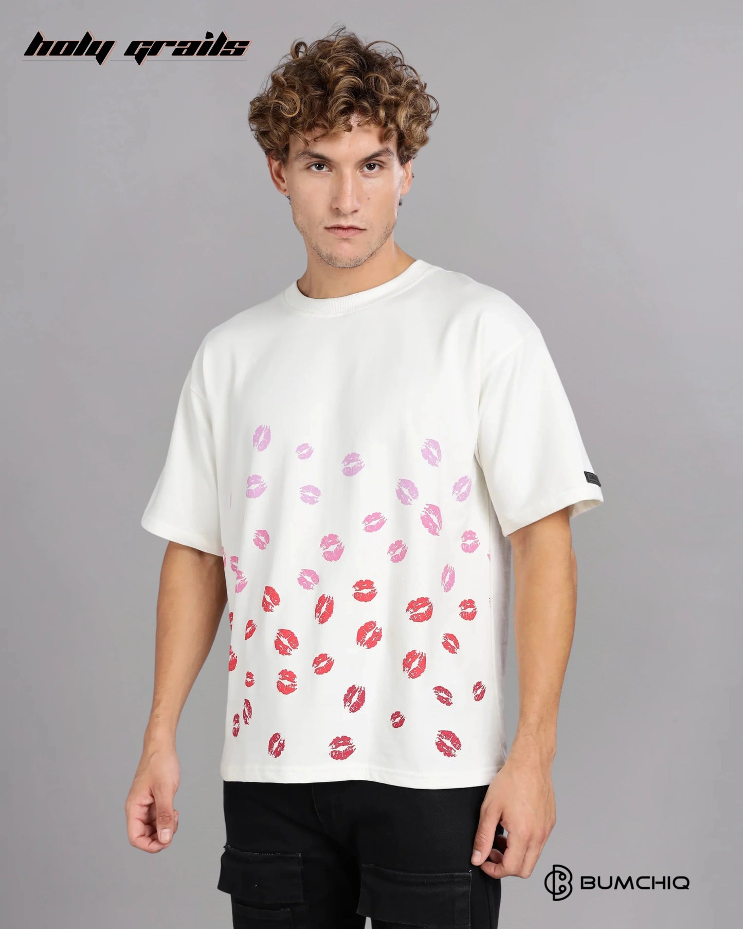 Ruby Lips White Oversize Tee HG x Bumchiq