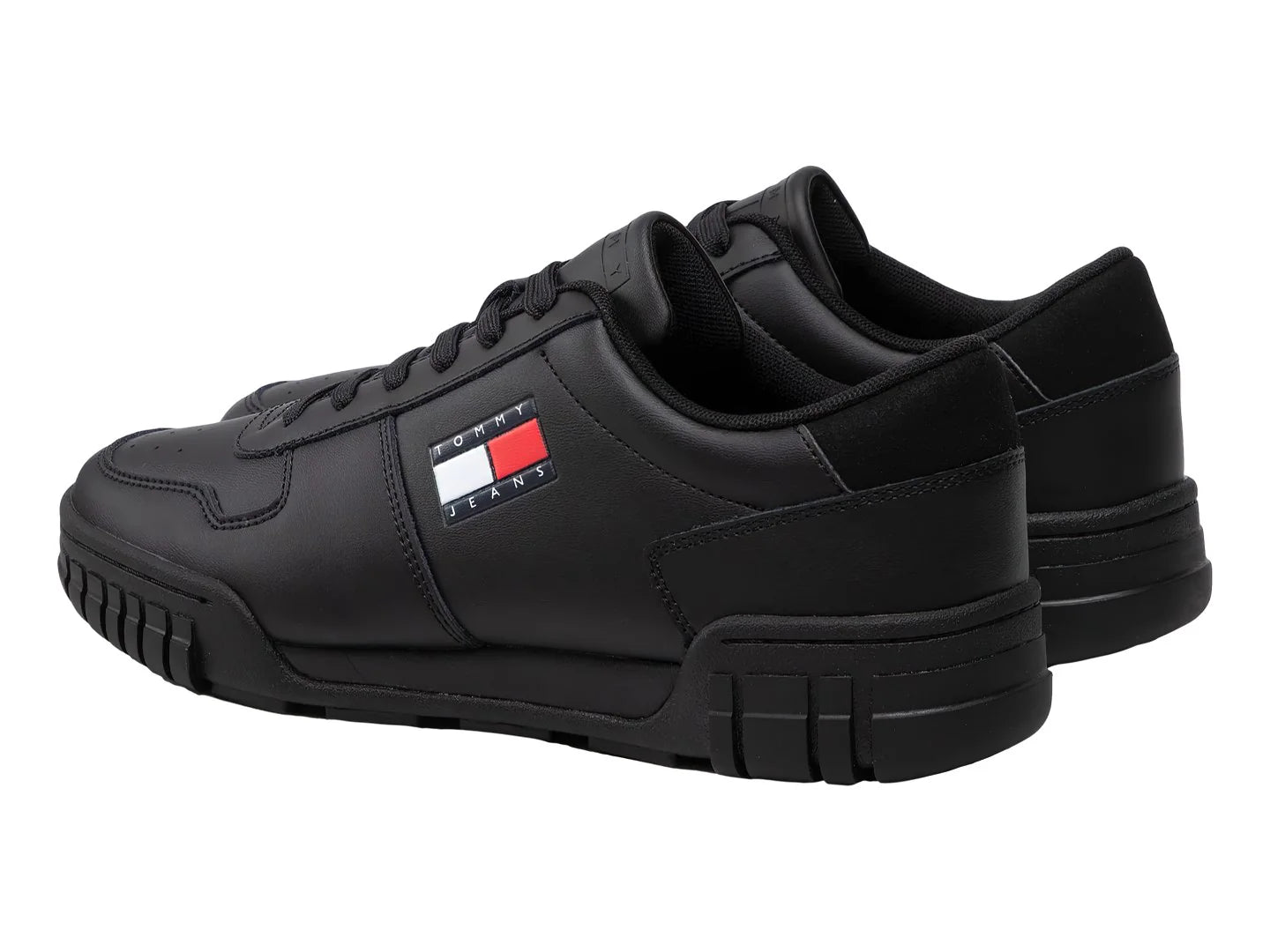 Tenis Tommy Hilfiger Retro Leather Cupsole Negro para Hombre