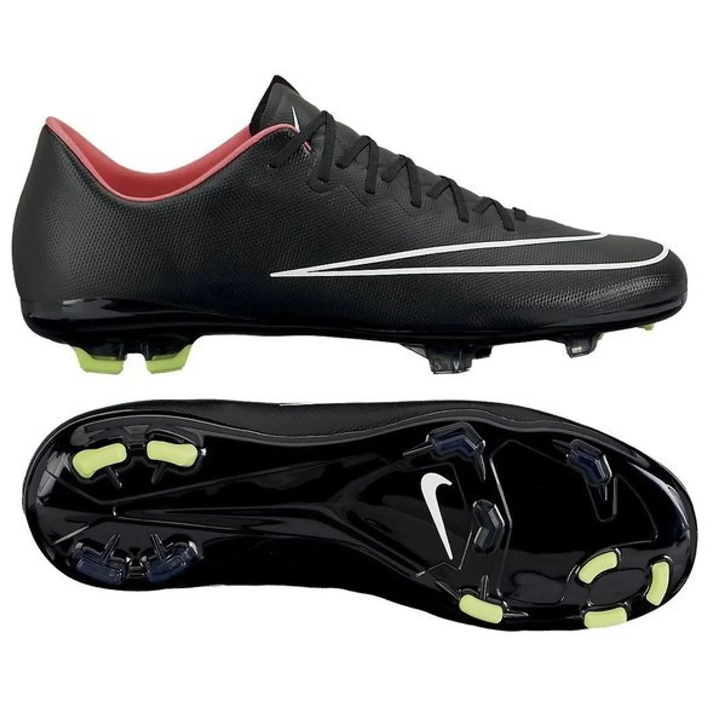 Nike JR Mercurial Vapor X FG Firm Ground Soccer Cleats Black Hyper Pink