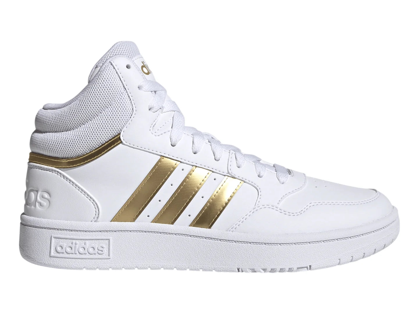 Tenis Adidas Hoops 30 Mid Blanco y Gris para Mujer