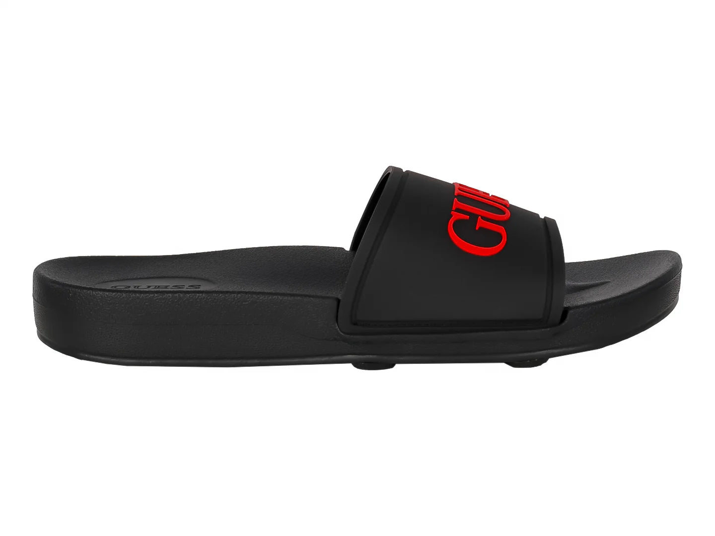 Sandalias Slide Guess Negro con Rojo para Hombre