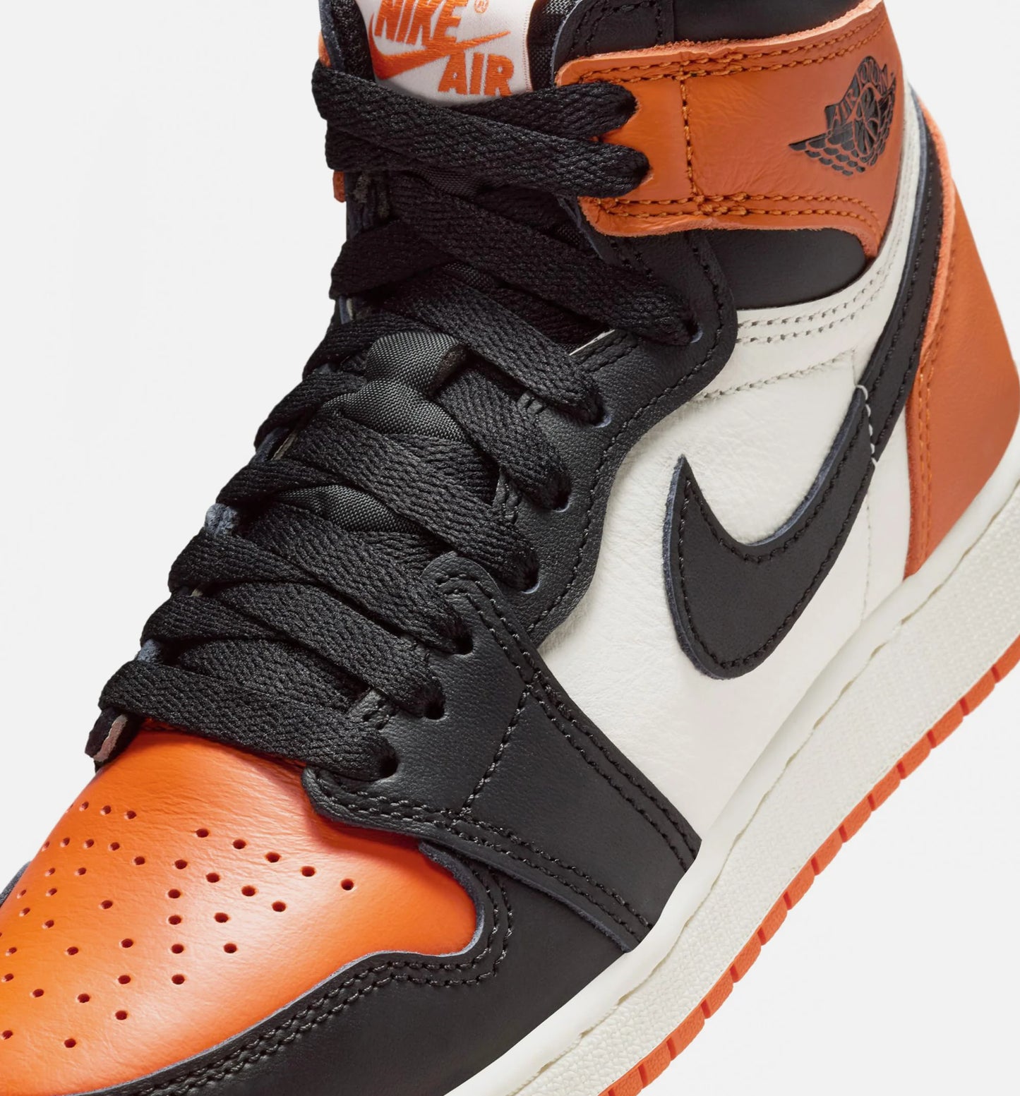 Air Jordan 1 Retro High OG Shattered Backboard Grade School Lifestyle Shoe Black Black Sail Starfish
