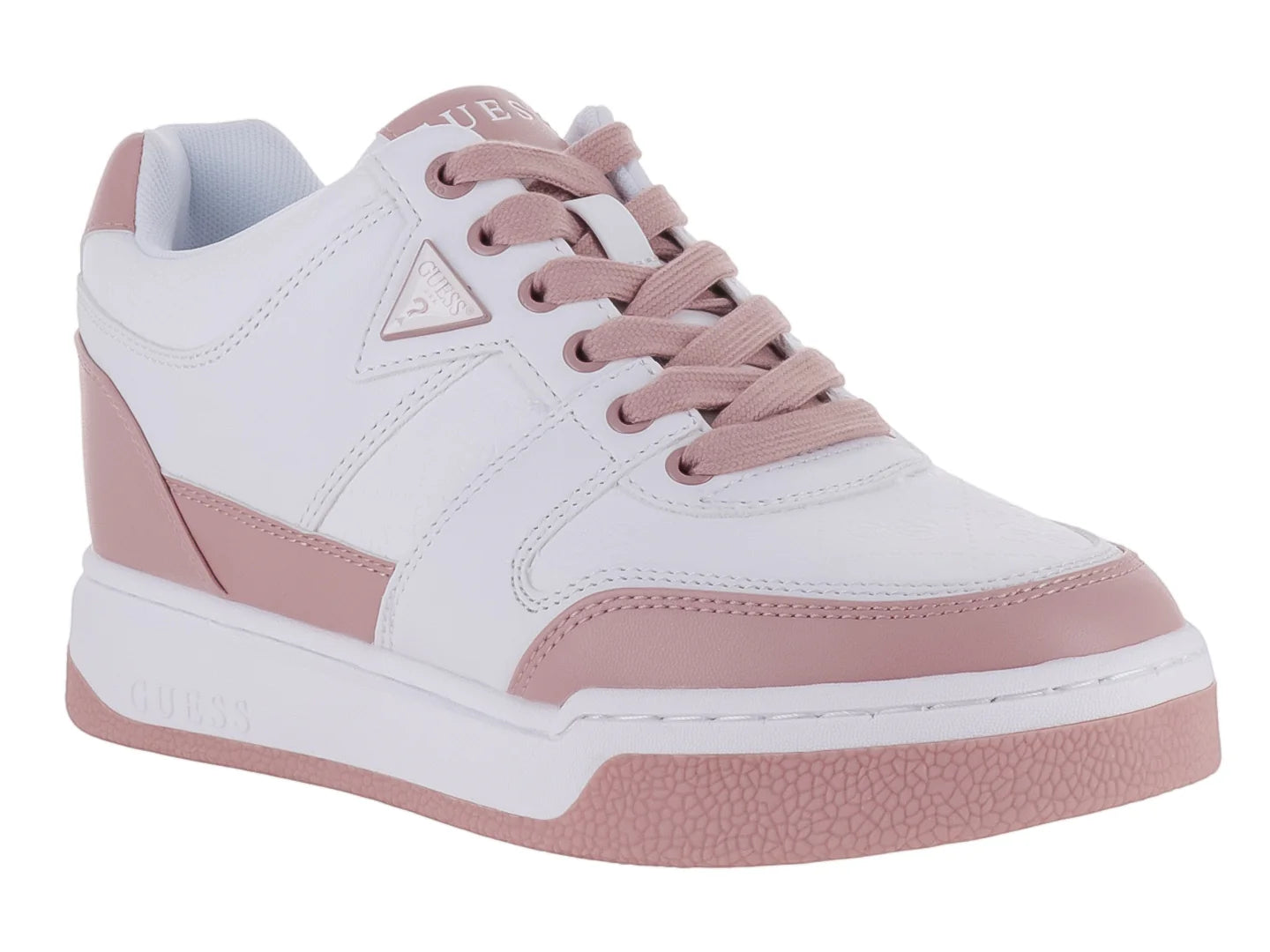 Tenis Guess Blanco y Rosa para Mujer