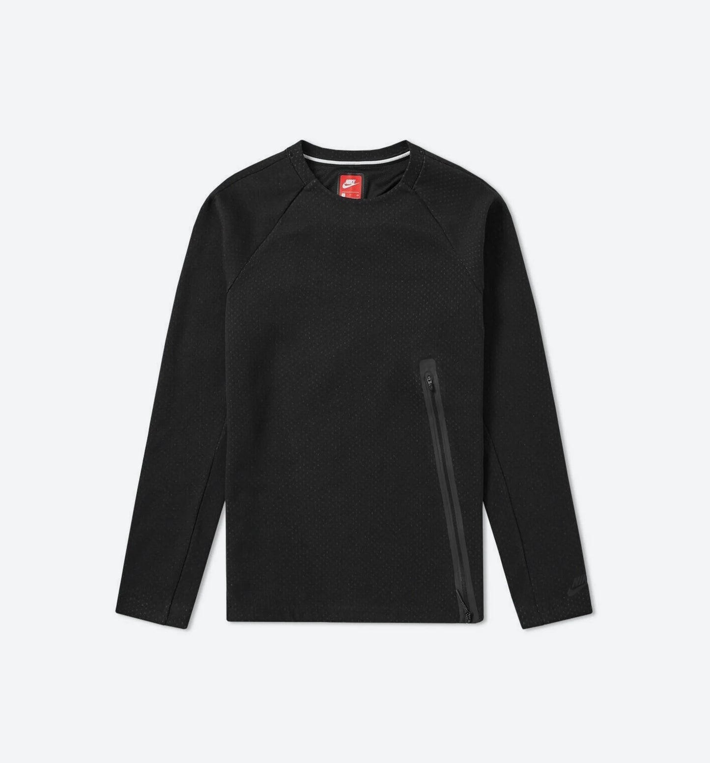 Tech Fleece Zip Crew Sweater Mens Black