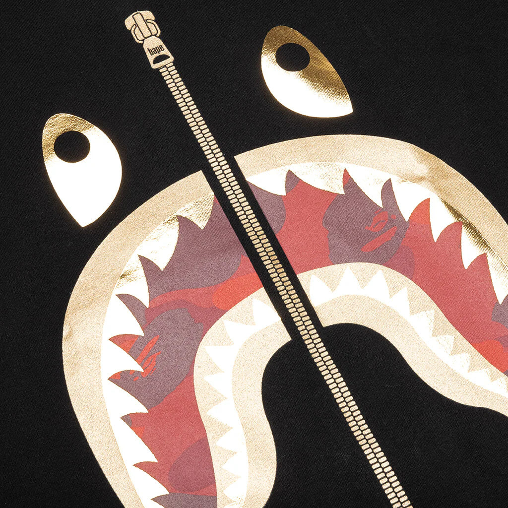 Color Camo Shark Tee Black Red