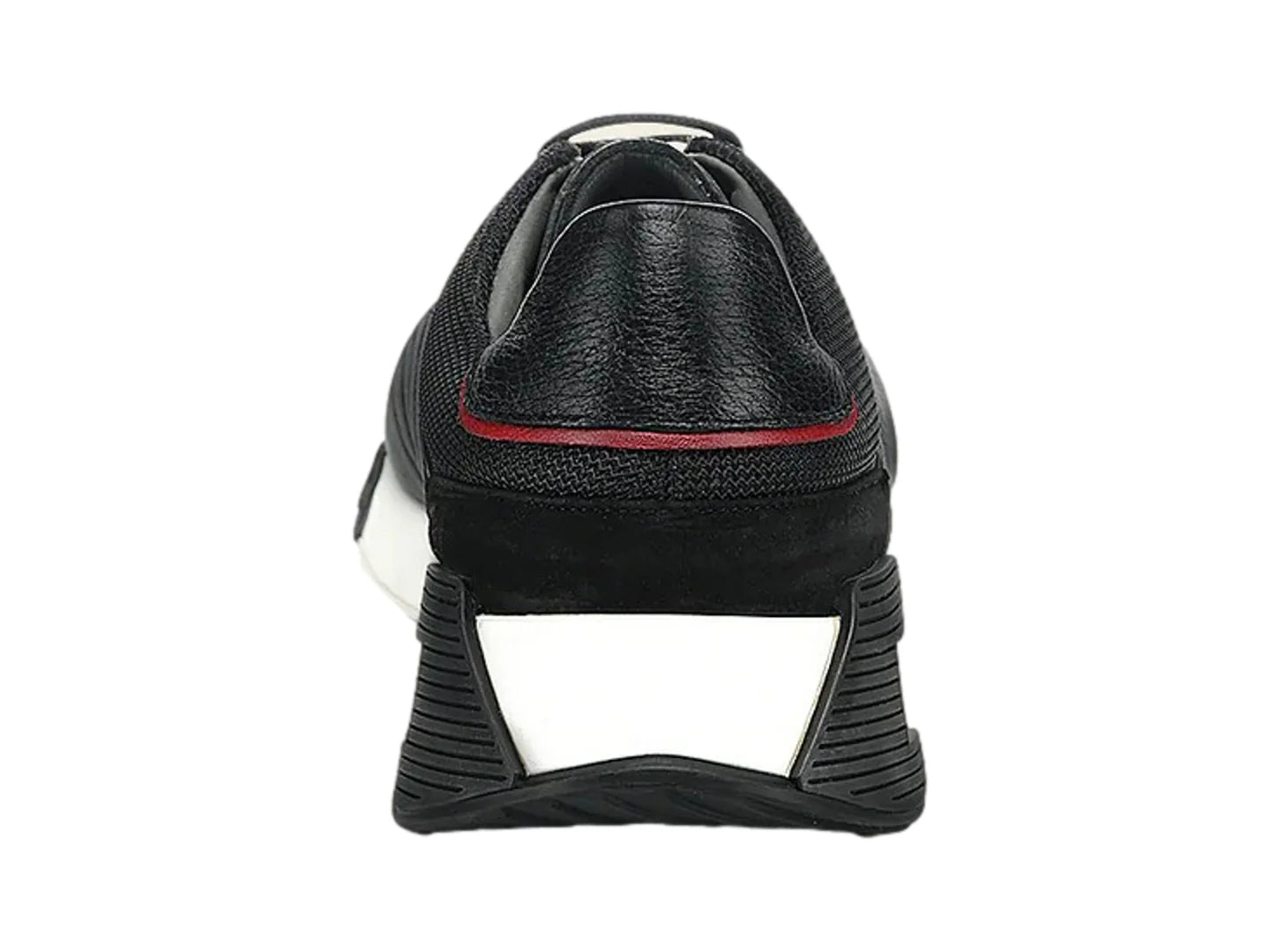 Tenis Cuadra de Piel y Ante Negro para Hombre