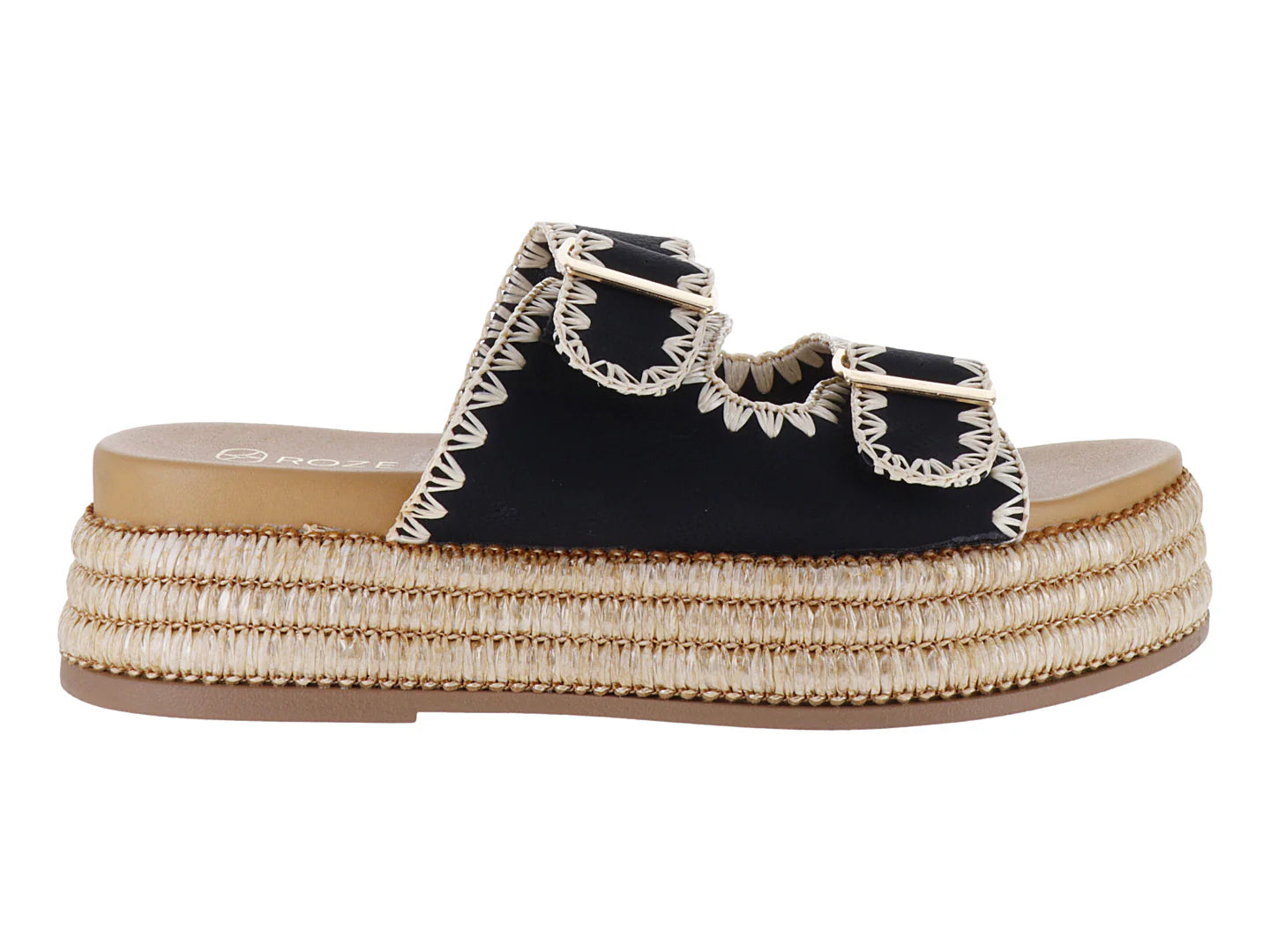 Sandalias Plataforma Roze Color Negro para Mujer