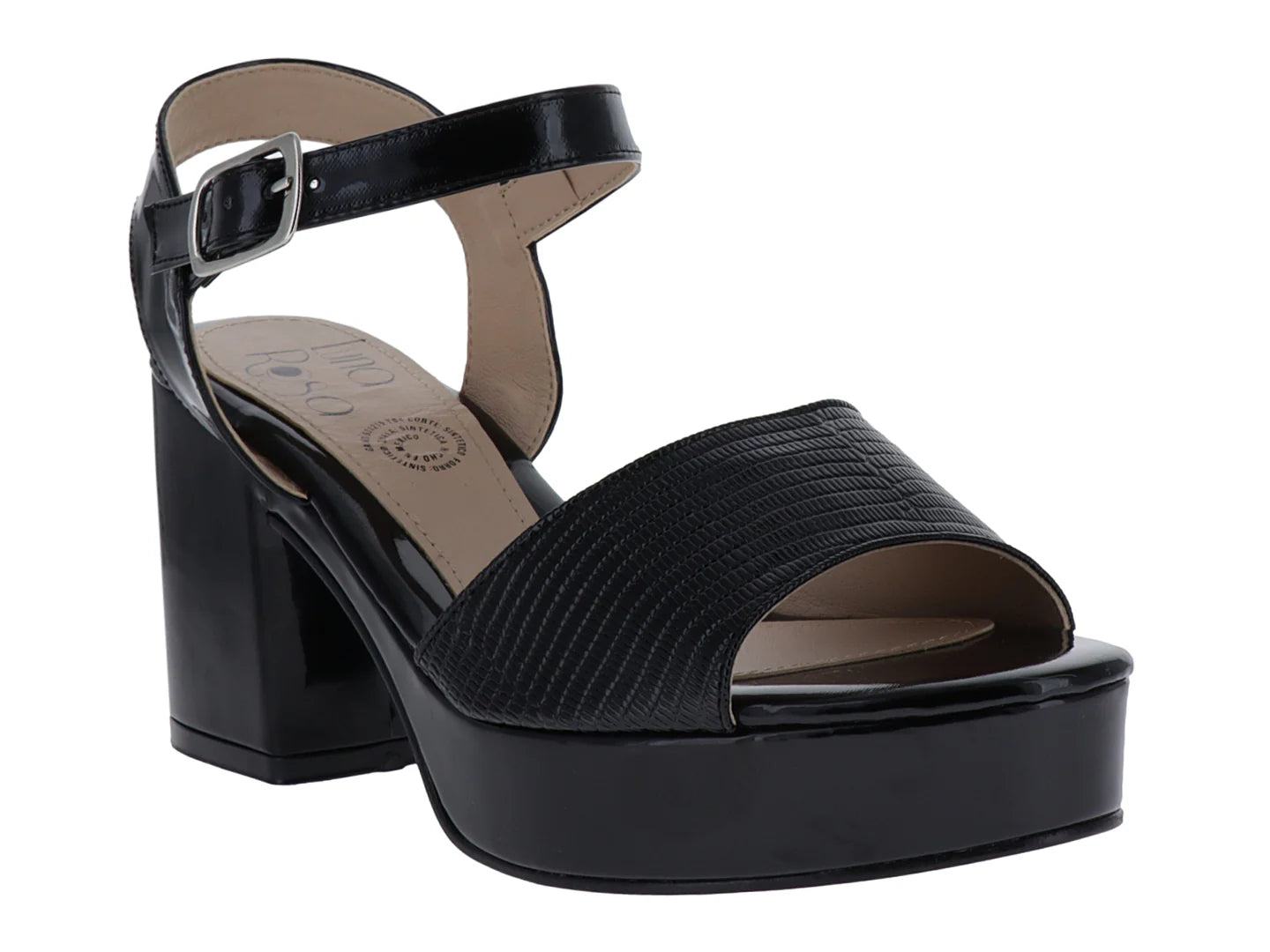 Zapatillas Luna Rosa de Charol Negro para Mujer