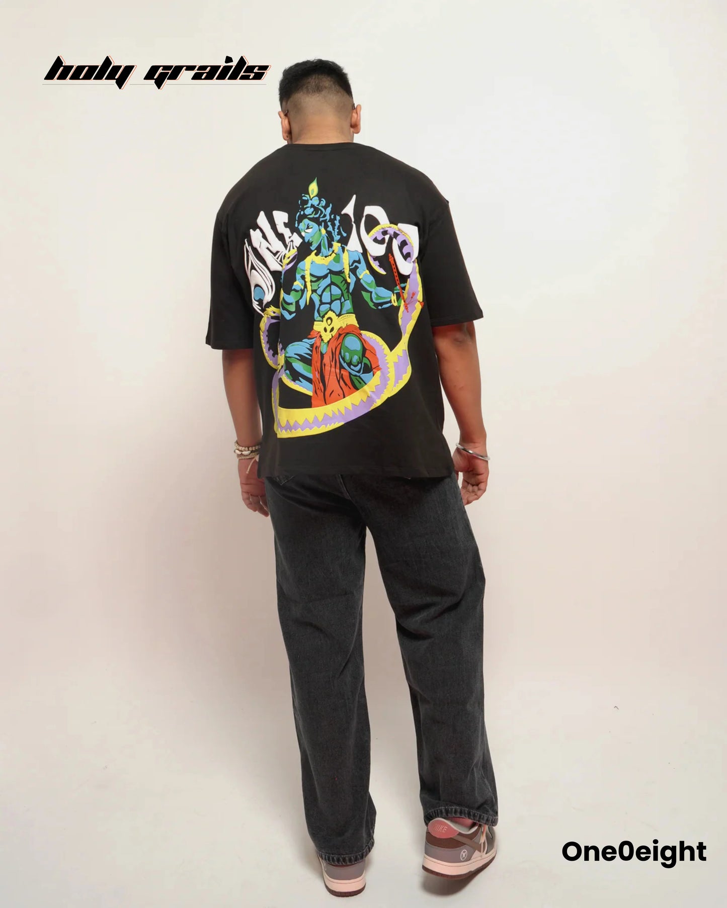 One 100 Black Oversize Tee HG x One0eight