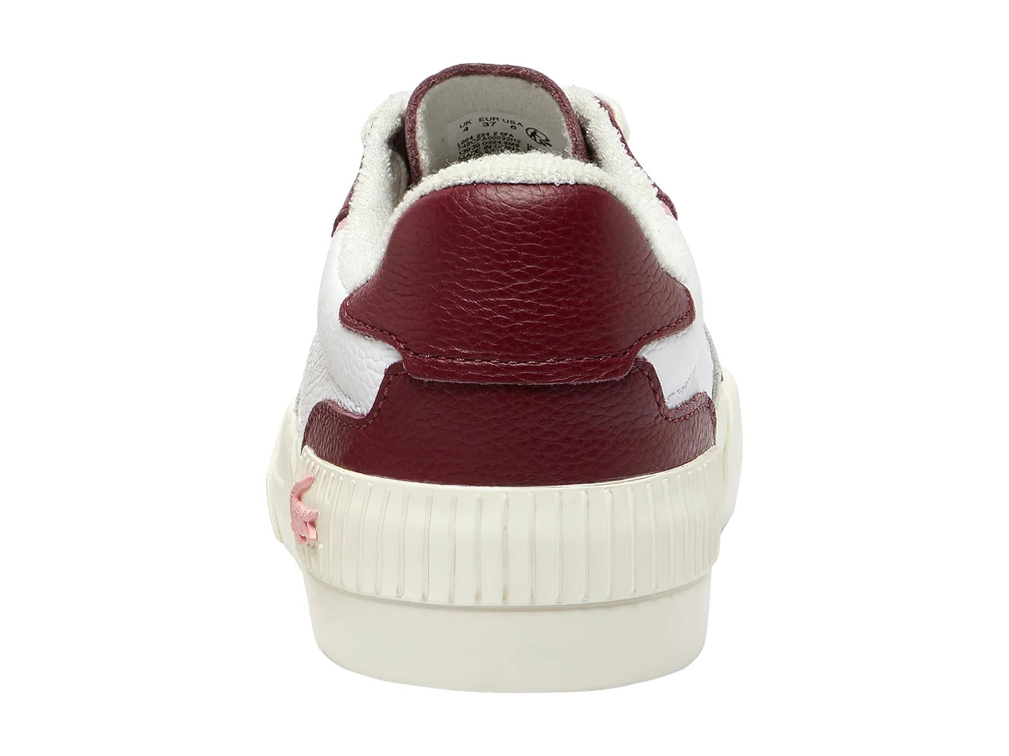 Tenis Lacoste Borgoña y Blanco para Mujer