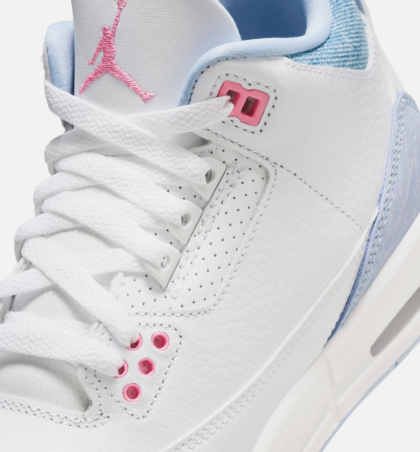 Air Jordan 3 Retro Cobalt Bliss Grade School Lifestyle Shoe White Cobalt Bliss Football Grey Pink Glow