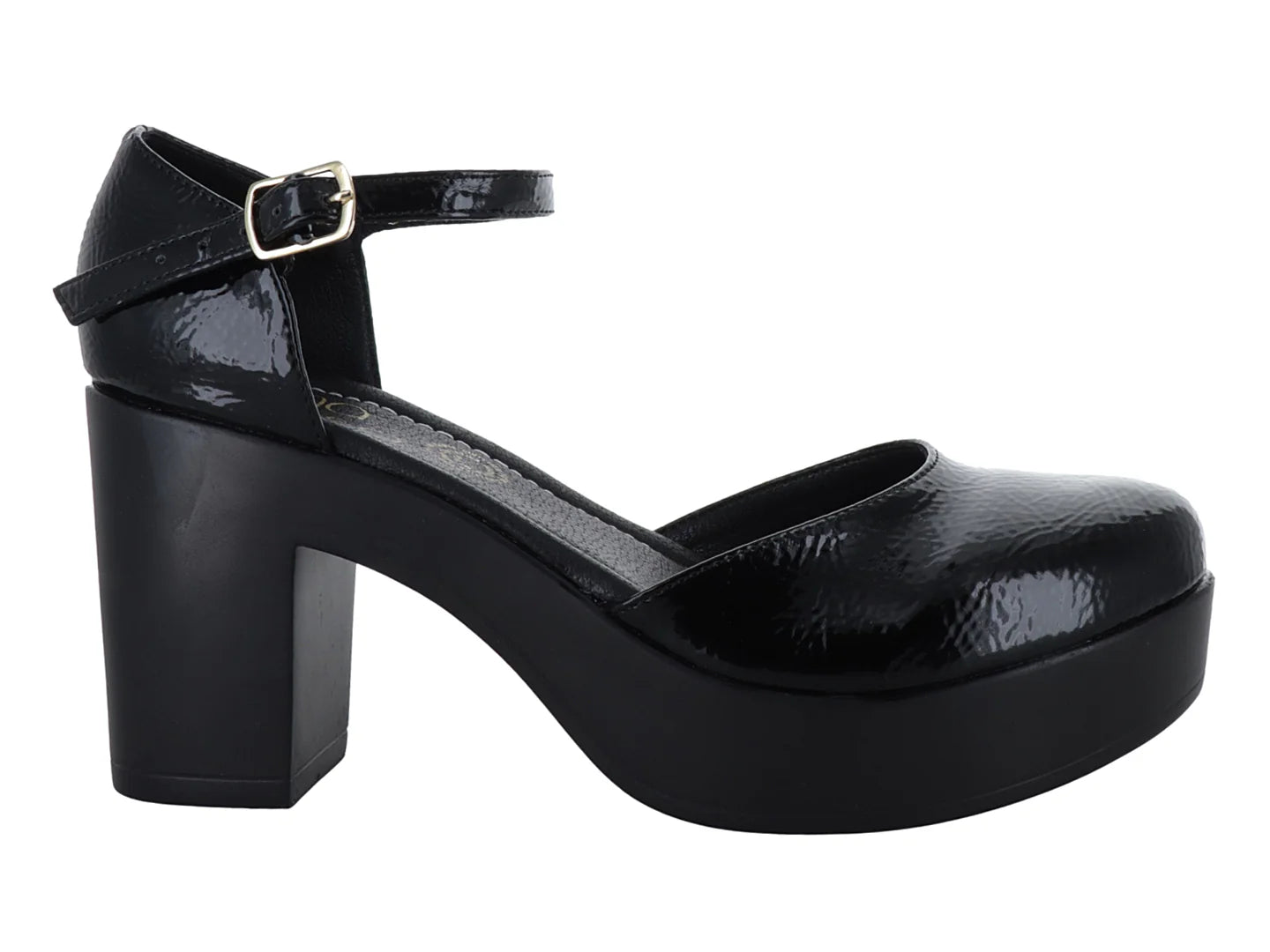 Zapatillas Luna Rosa Negro Charol para Mujer