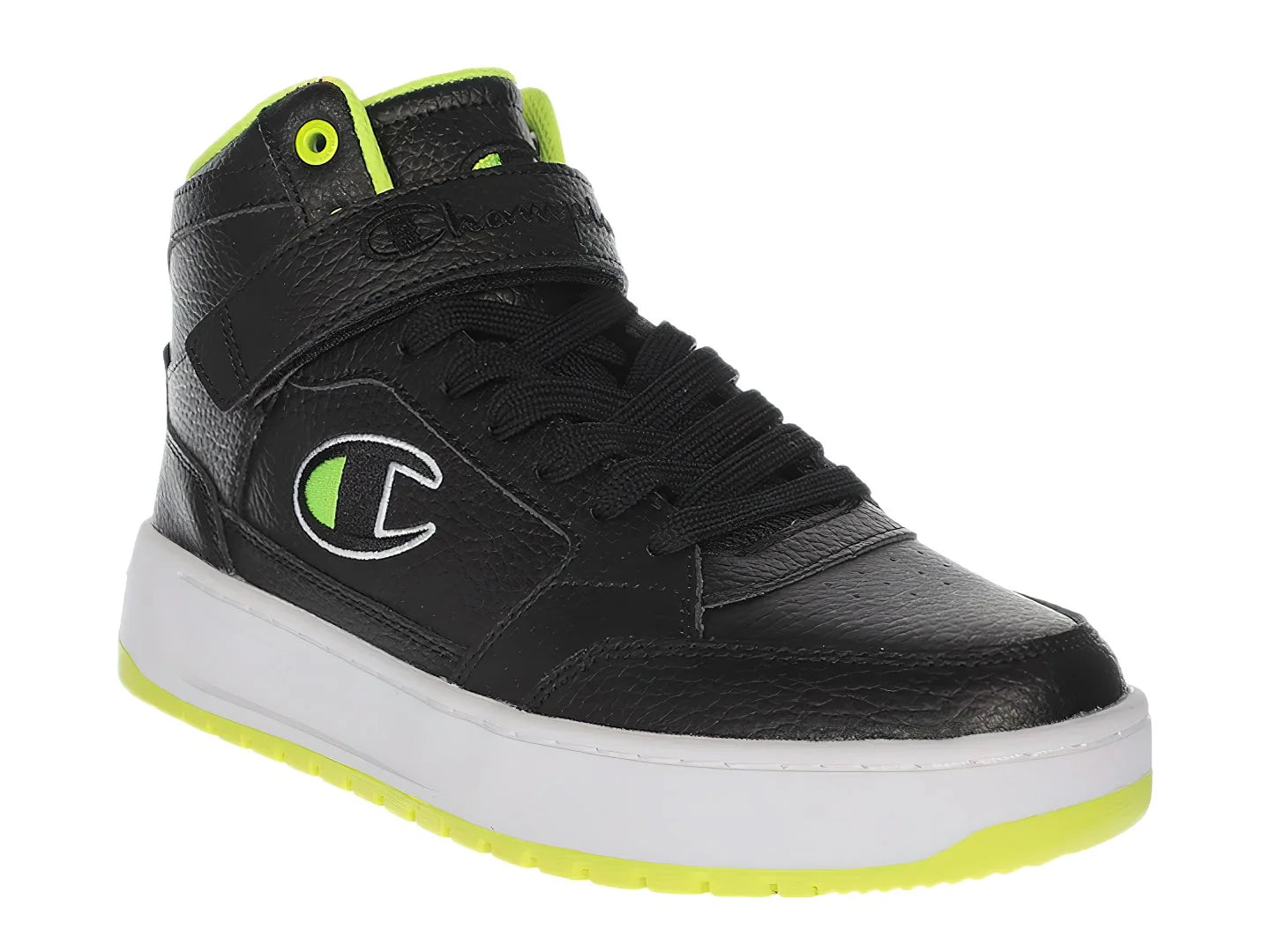 Tenis Champion Drome Hi Negro con Neón para Niño