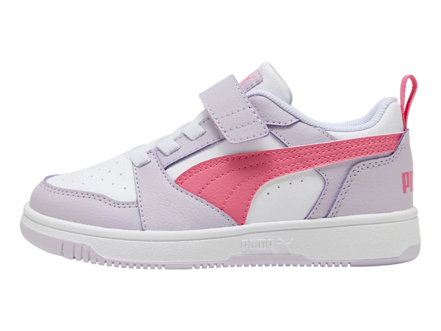 Tenis PUMA Rebound V6 Lo ACINF Lila y Rosa para Niña