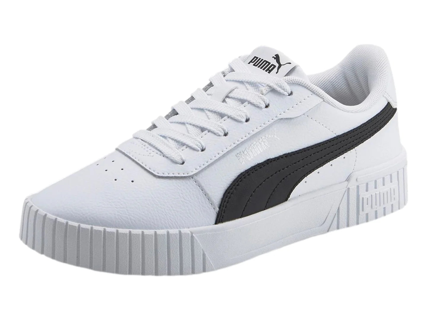 Tenis PUMA Carina 20 Blanco Negro y Plata para Mujer