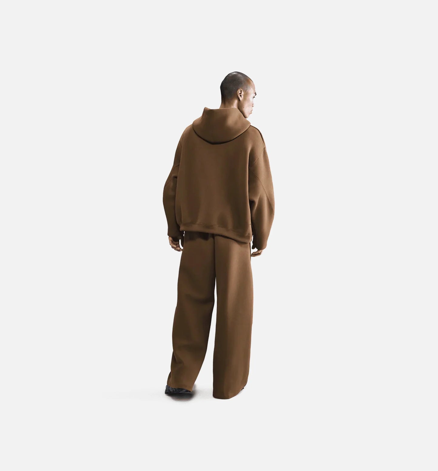 Tech Fleece Oversized Mens Hoodie Mosswood Brown Black