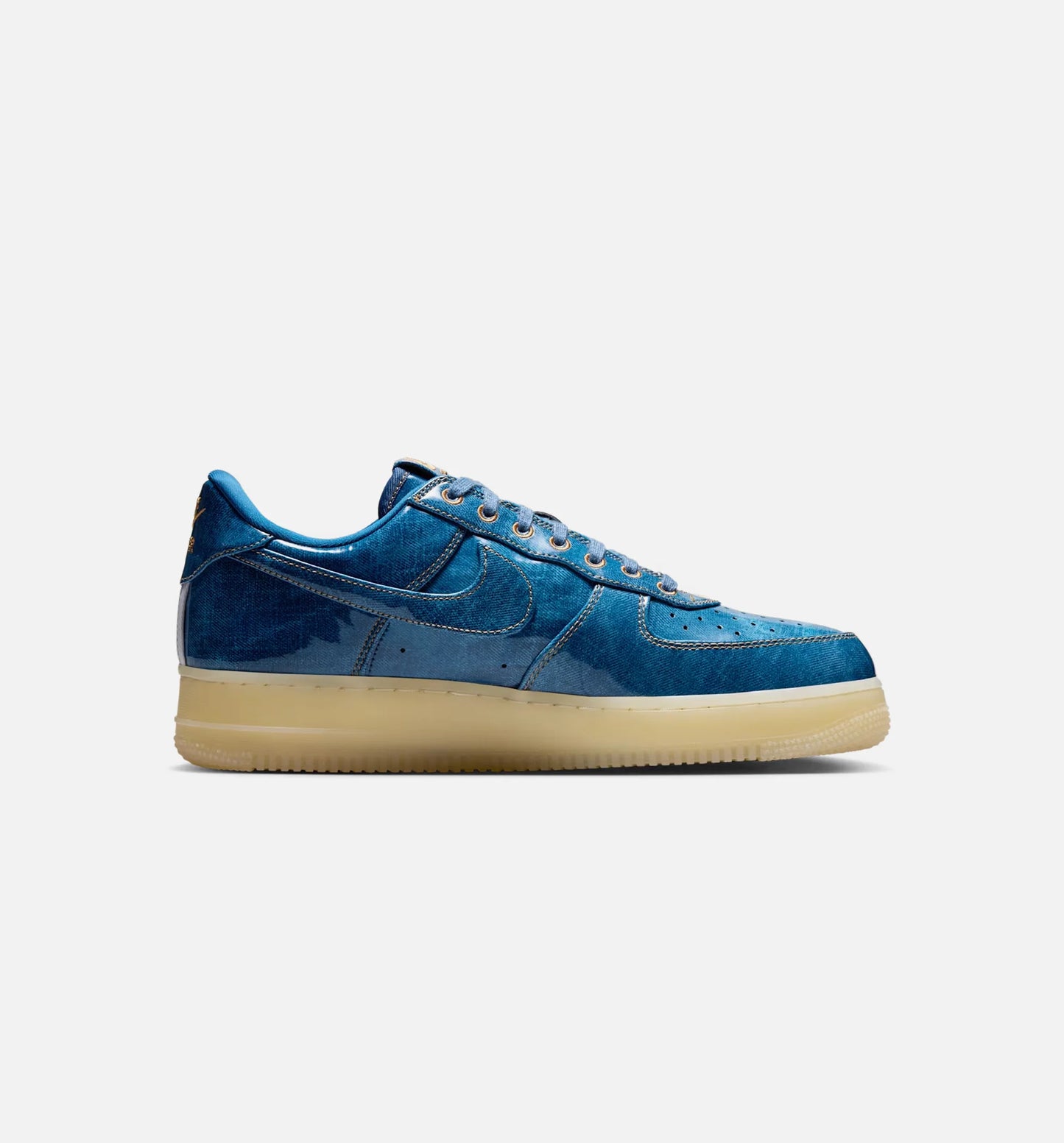 Air Force 1 Retro Patent Denim Mens Lifestyle Shoe Coastal Blue Natural Flax Coastal Blue