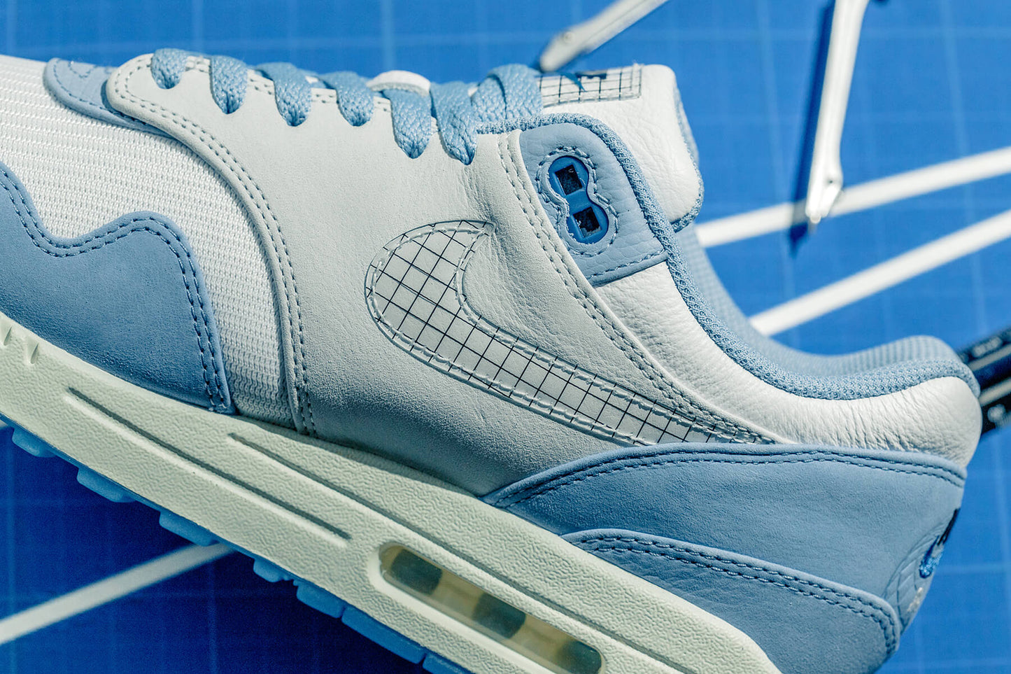 Air Max 1 PRM Blueprint White Dark Marina Blue Leche Blue