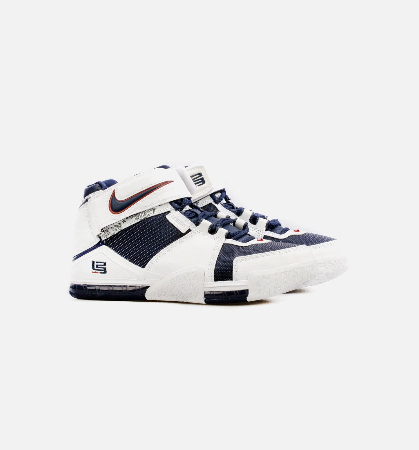 LeBron Zoom 2 Midnight Navy Mens Basketball Shoe White Blue