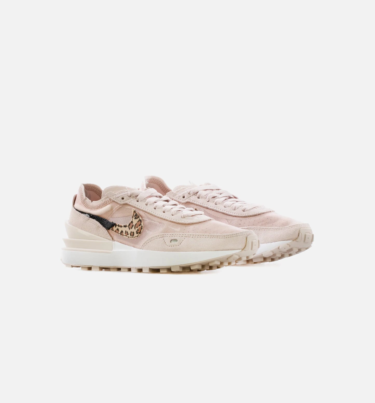 Waffle One Pink Leopard Womens Lifestyle Shoe Satin Pink