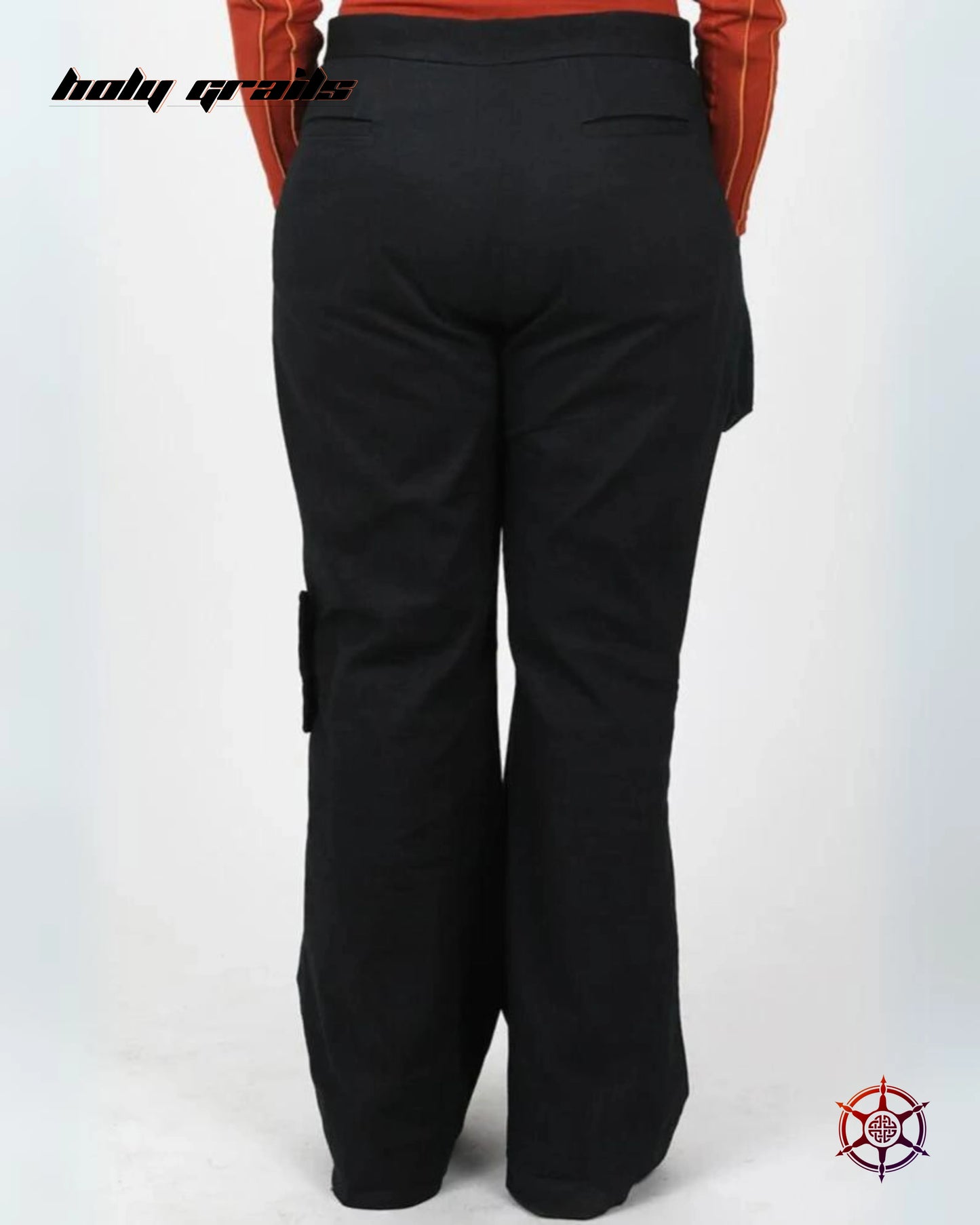Charcoal Truffle Flared Cargo Pants HG x Duskin